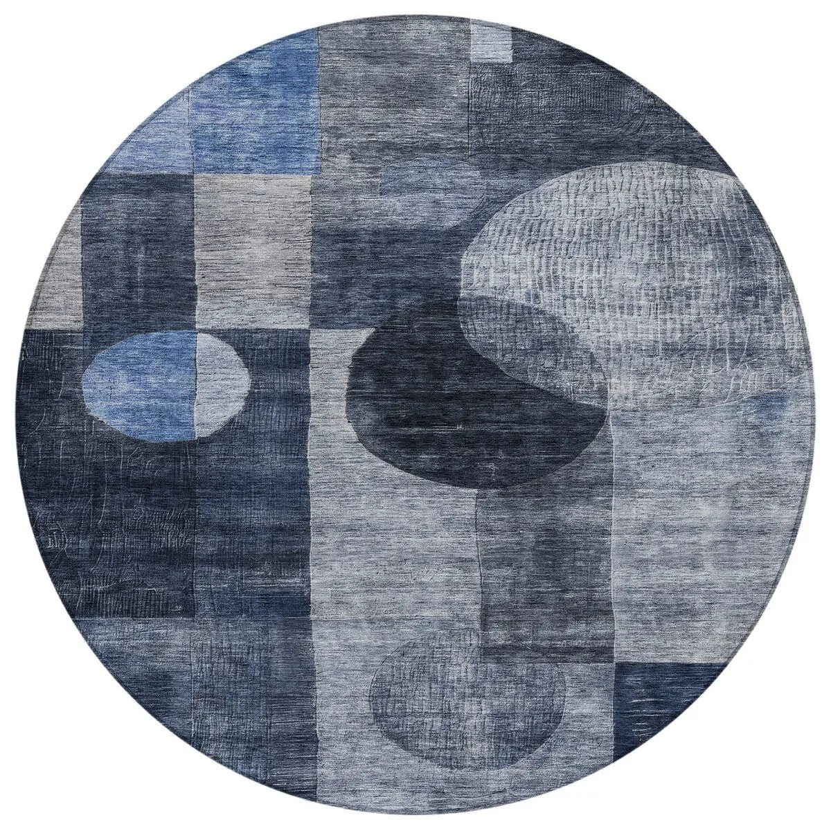 Machine Washable Indoor/ Outdoor Abstract Geo Chantille Rug