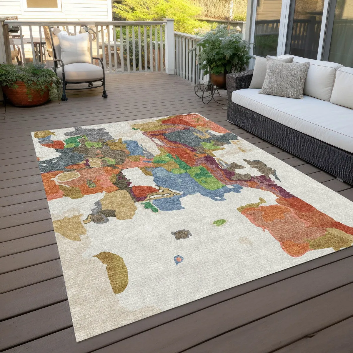 Machine Washable Indoor/ Outdoor Abstract Glam Chantille Rug