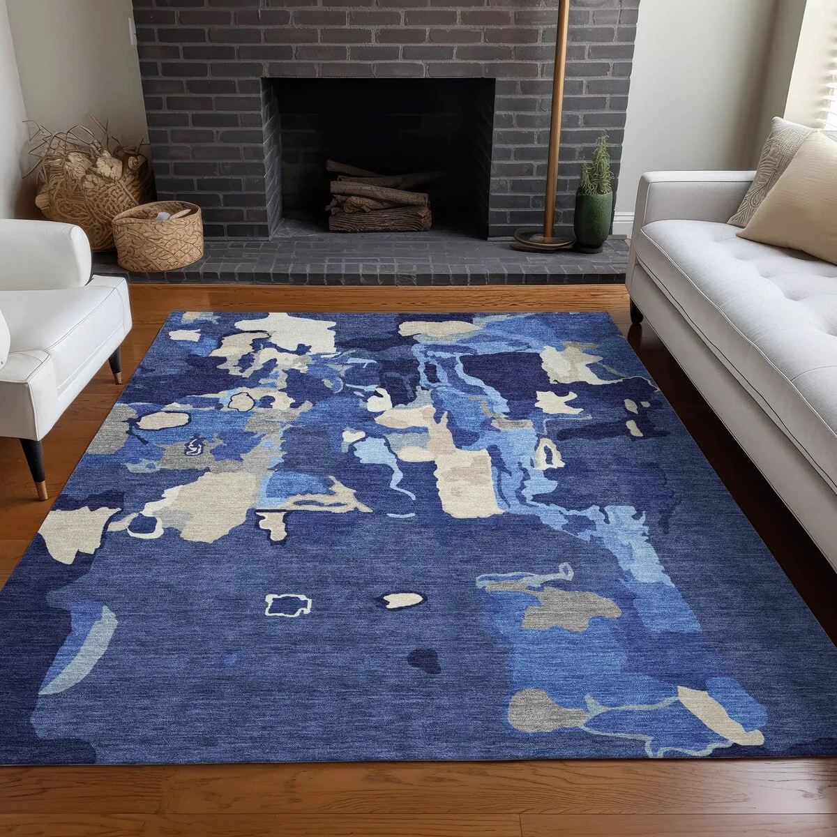 Machine Washable Indoor/ Outdoor Abstract Glam Chantille Rug