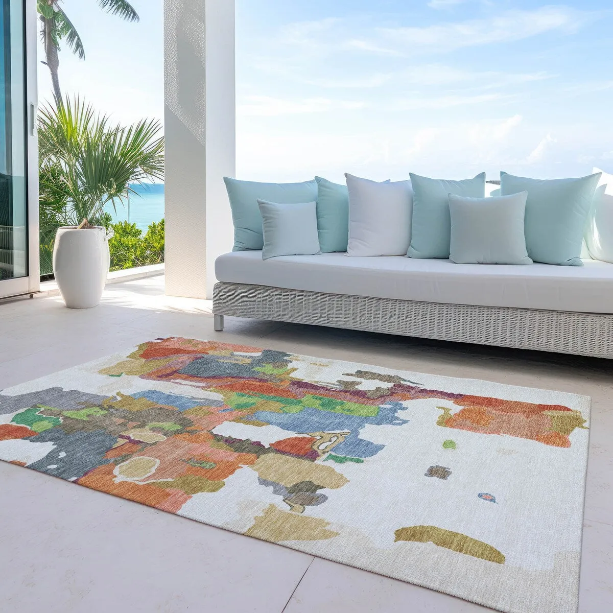 Machine Washable Indoor/ Outdoor Abstract Glam Chantille Rug