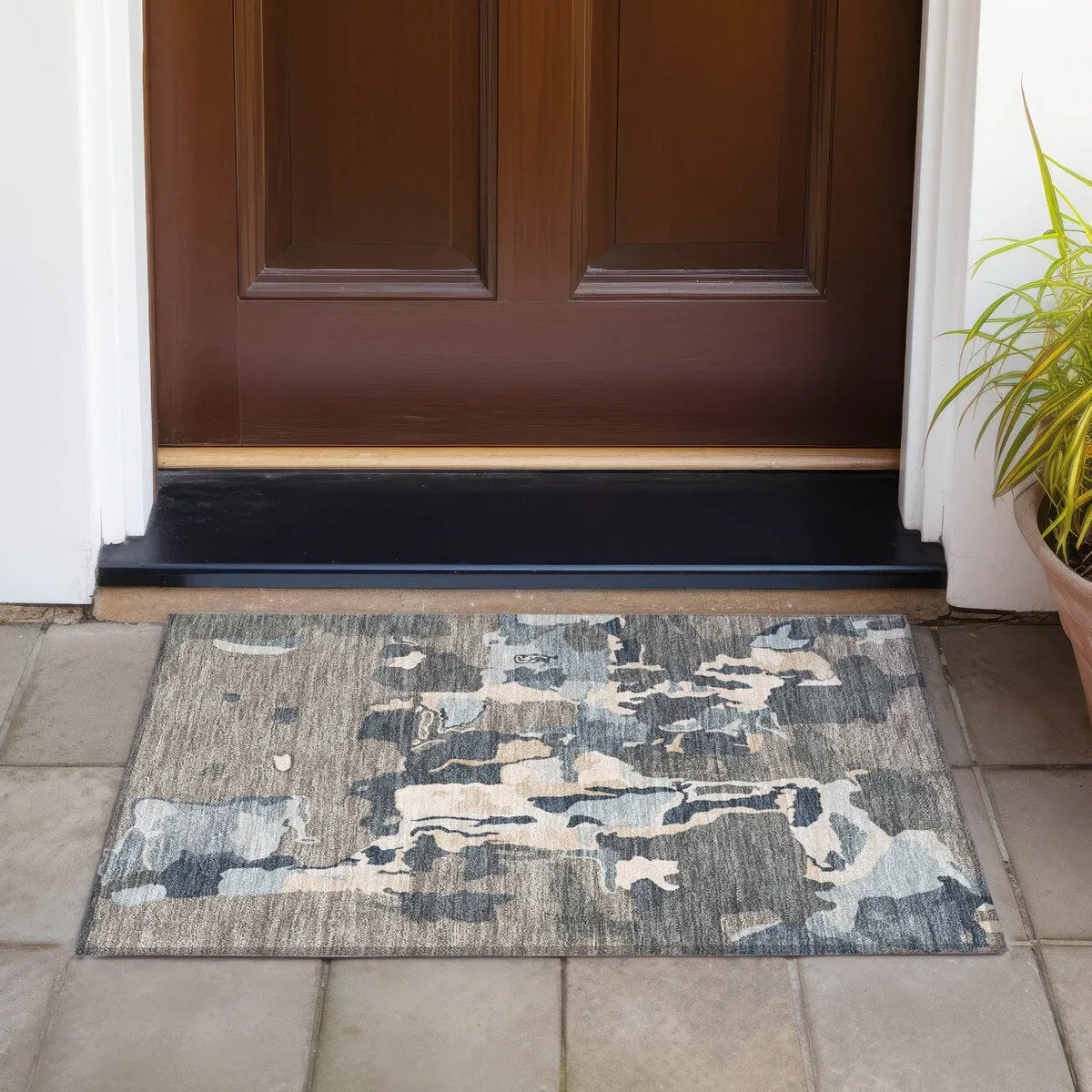 Machine Washable Indoor/ Outdoor Abstract Glam Chantille Rug