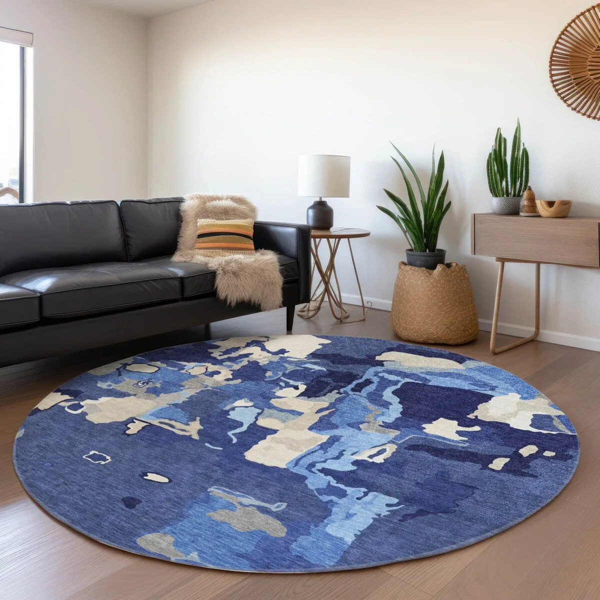 Machine Washable Indoor/ Outdoor Abstract Glam Chantille Rug