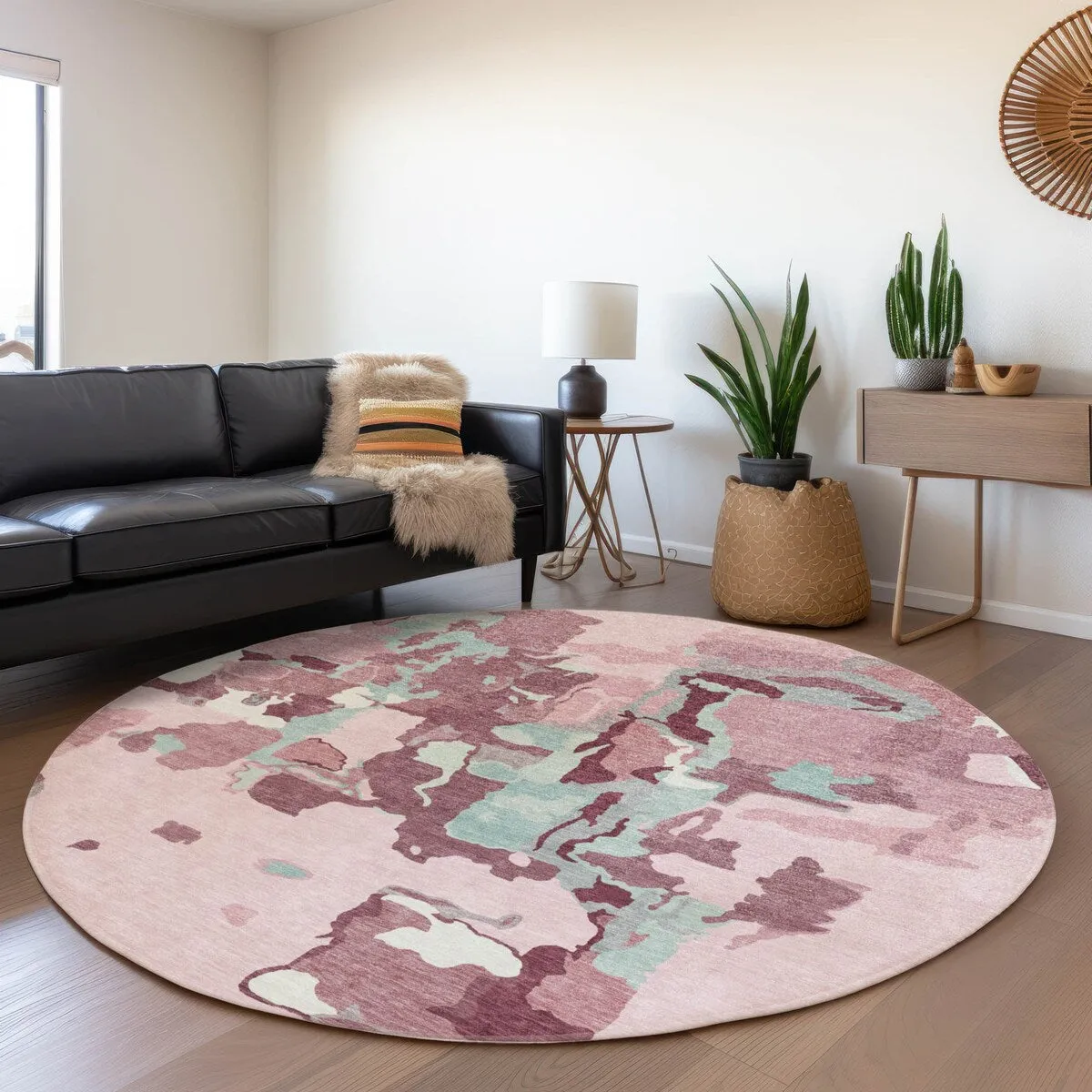 Machine Washable Indoor/ Outdoor Abstract Glam Chantille Rug