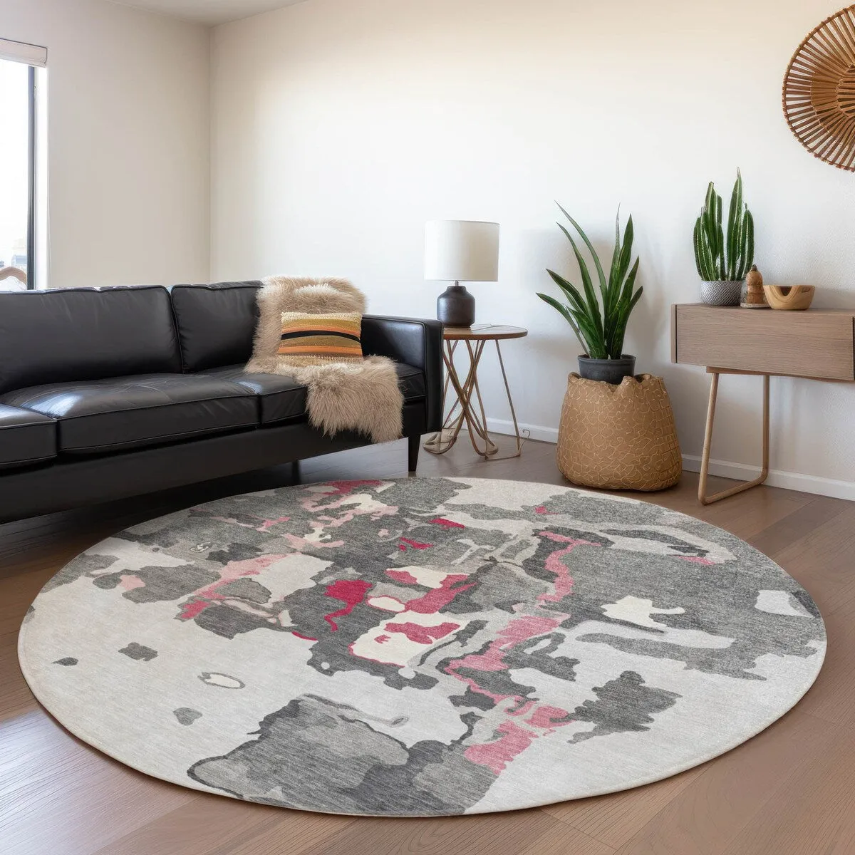 Machine Washable Indoor/ Outdoor Abstract Glam Chantille Rug