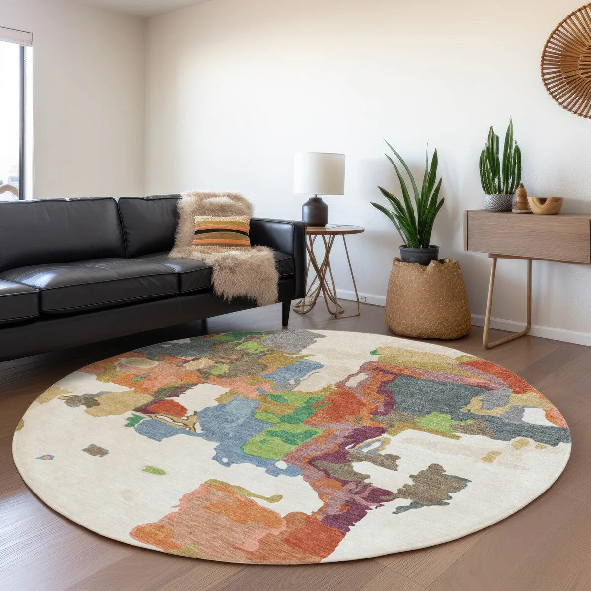 Machine Washable Indoor/ Outdoor Abstract Glam Chantille Rug