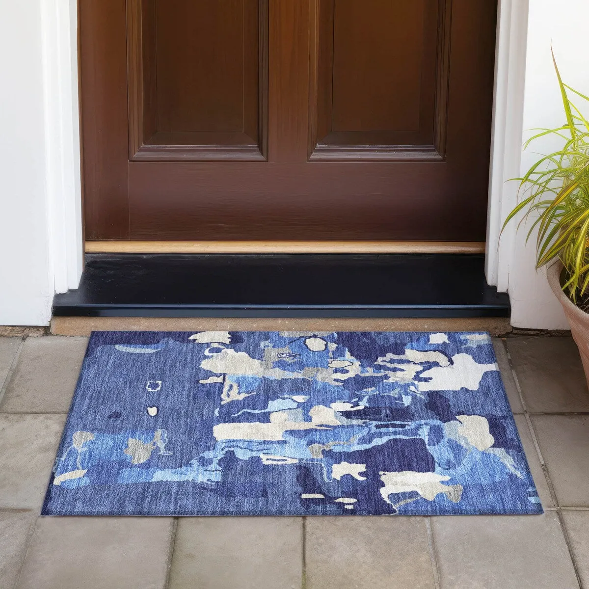 Machine Washable Indoor/ Outdoor Abstract Glam Chantille Rug