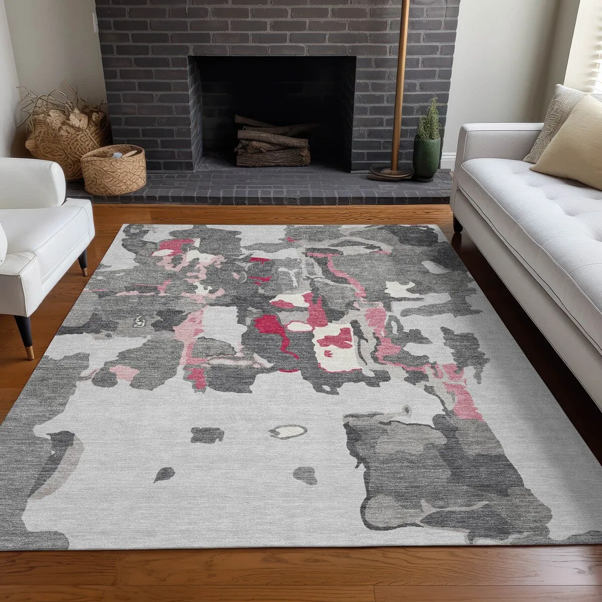 Machine Washable Indoor/ Outdoor Abstract Glam Chantille Rug