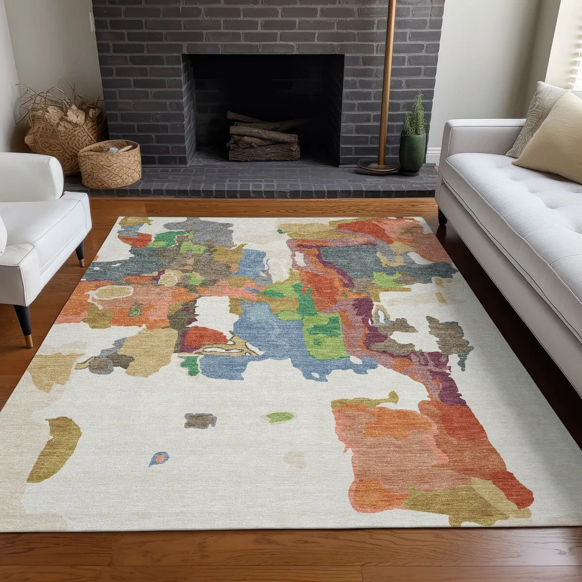 Machine Washable Indoor/ Outdoor Abstract Glam Chantille Rug