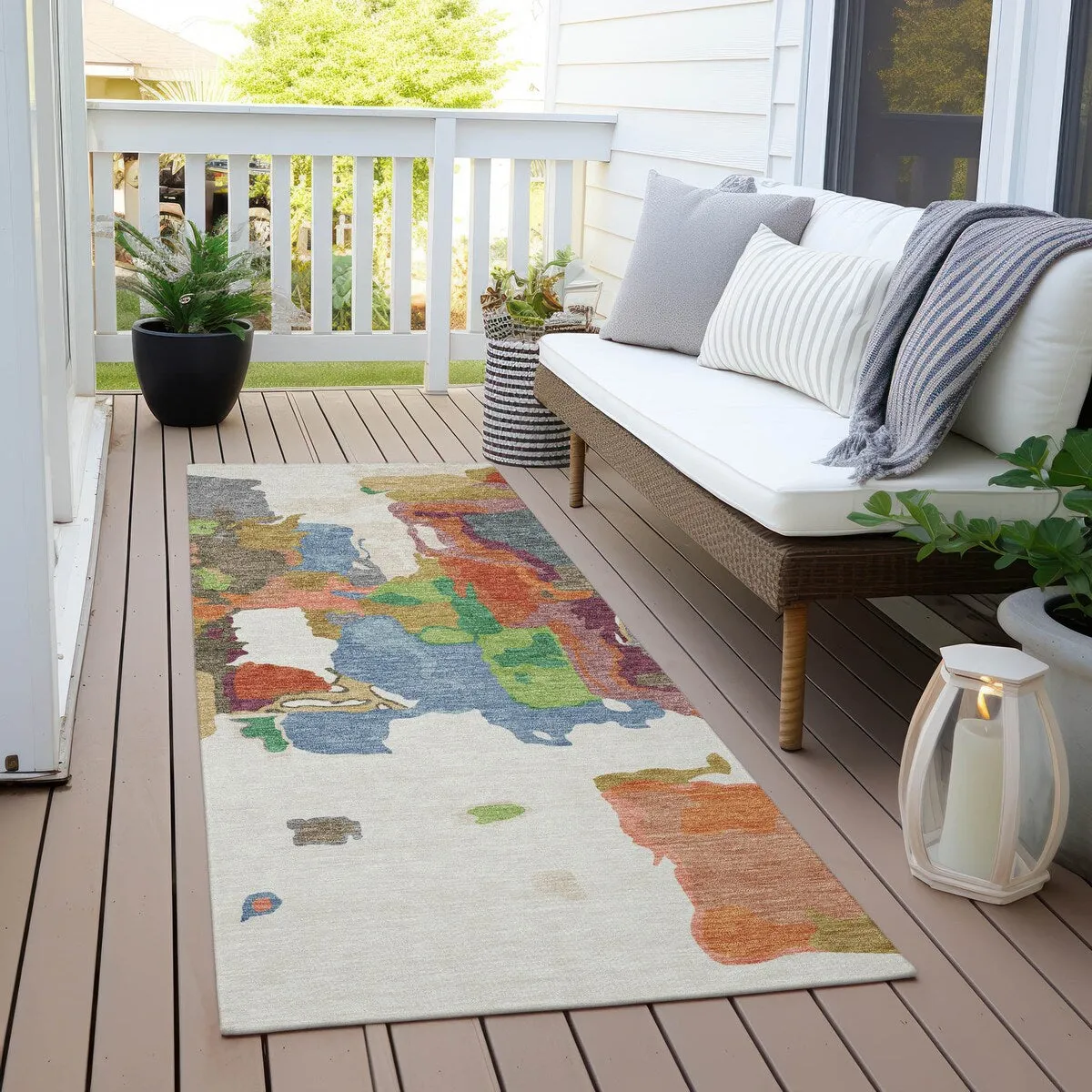 Machine Washable Indoor/ Outdoor Abstract Glam Chantille Rug