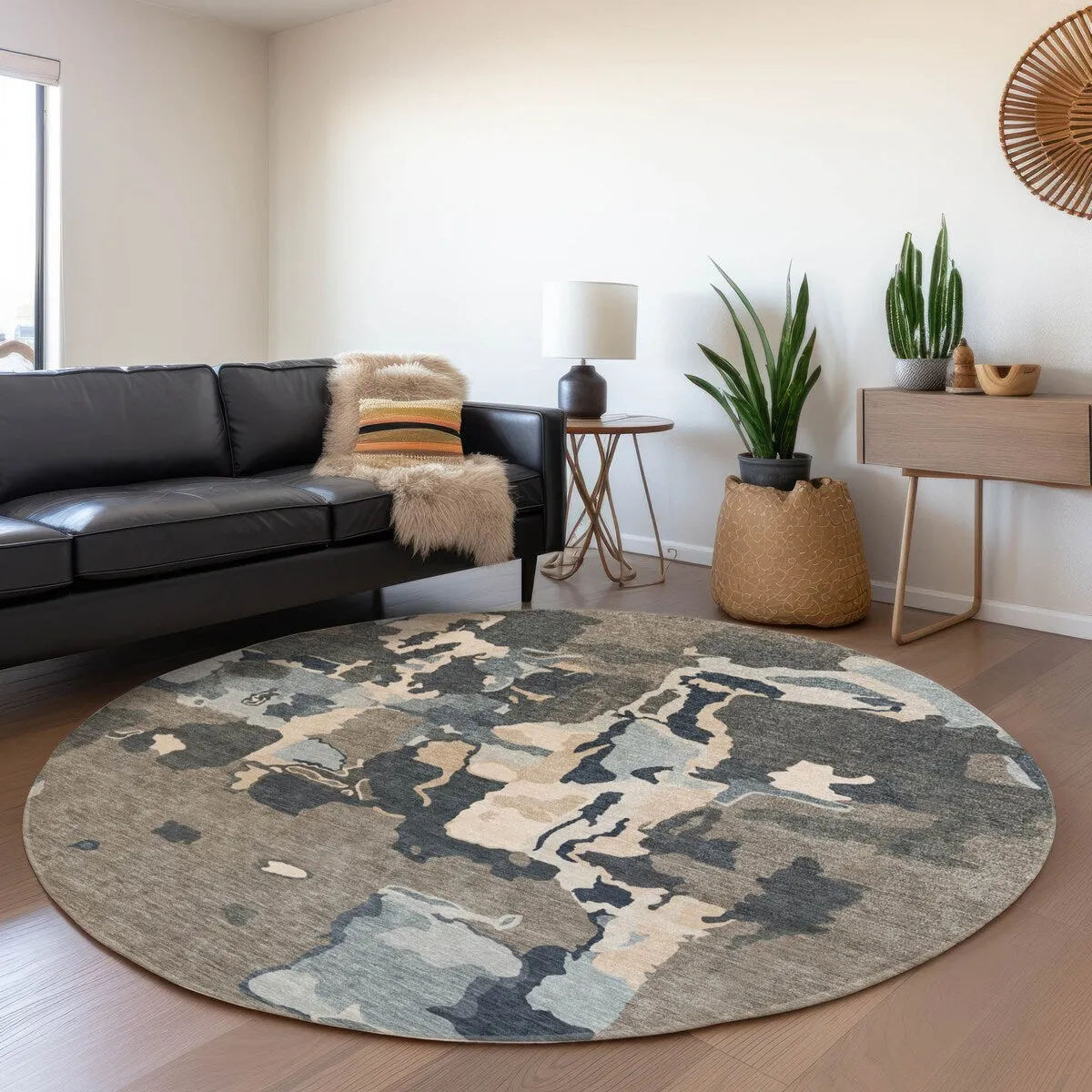 Machine Washable Indoor/ Outdoor Abstract Glam Chantille Rug