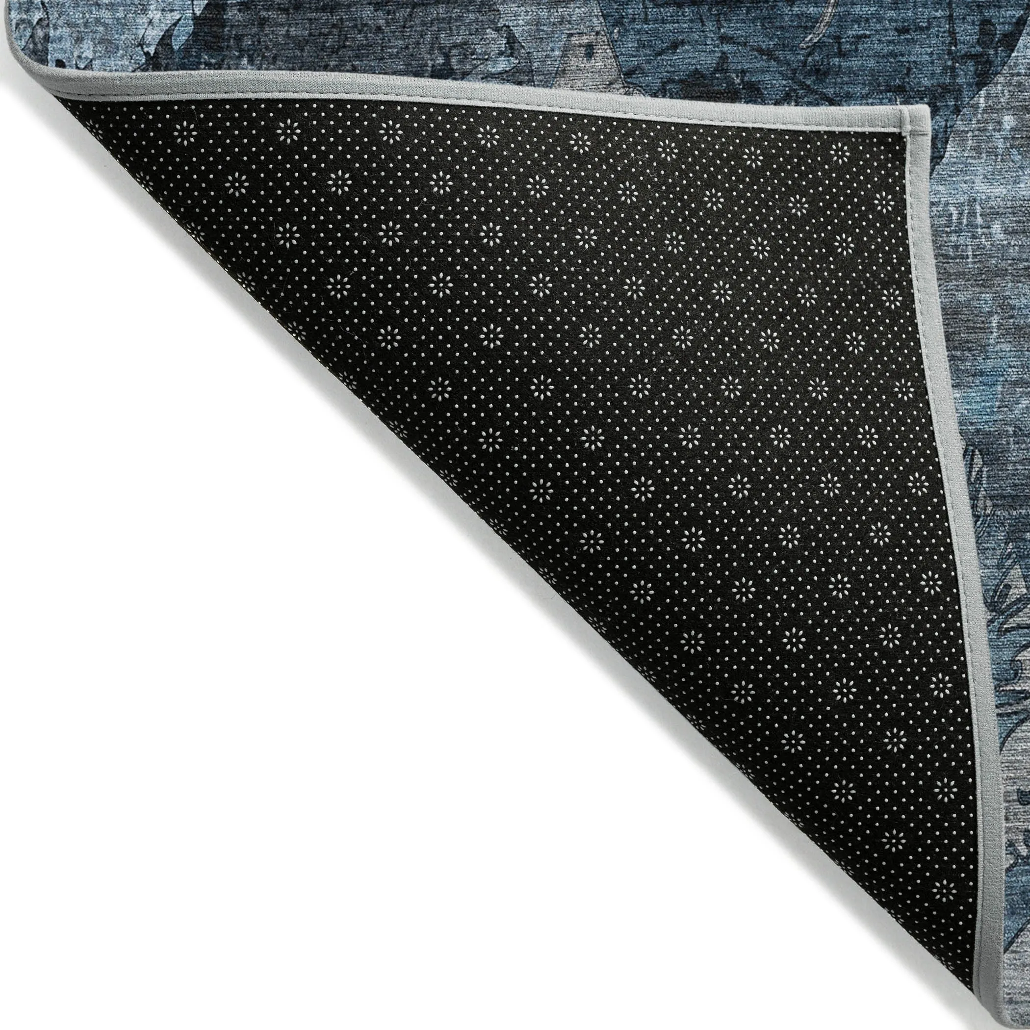 Machine Washable Indoor/ Outdoor Abstract Leaves Chantille Rug