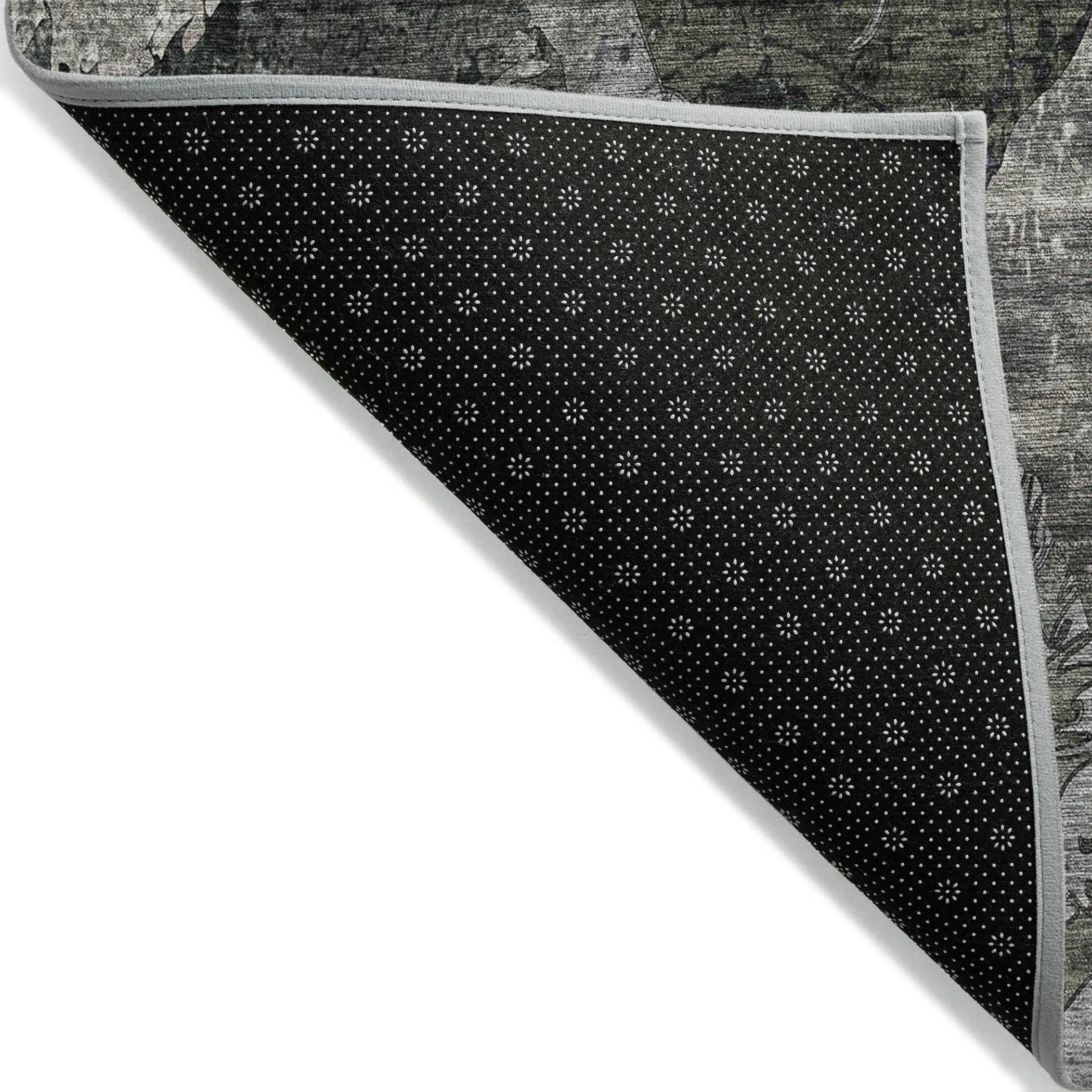 Machine Washable Indoor/ Outdoor Abstract Leaves Chantille Rug