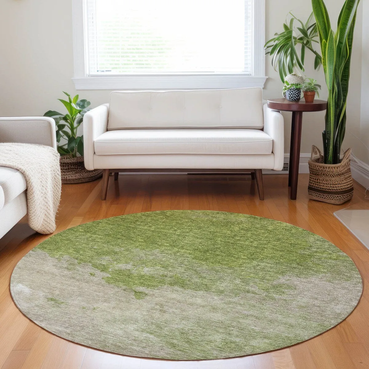 Machine Washable Indoor/ Outdoor Abstract Modern Chantille Rug