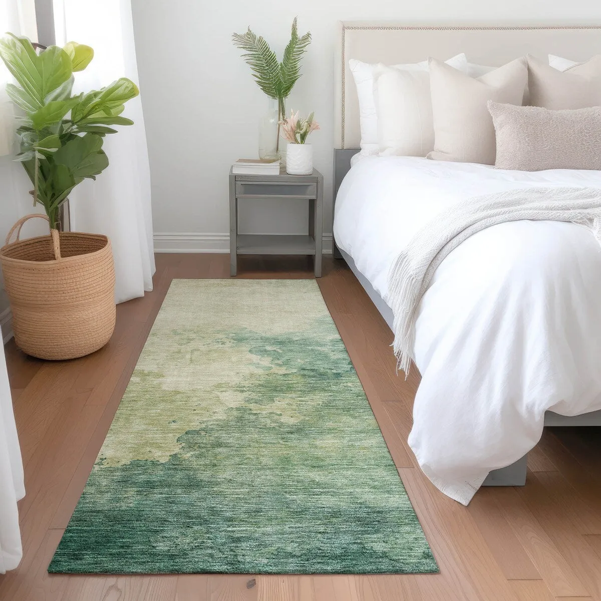 Machine Washable Indoor/ Outdoor Abstract Modern Chantille Rug