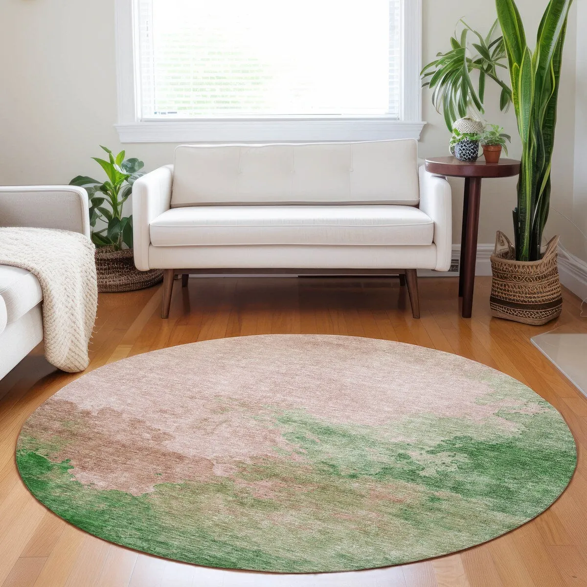 Machine Washable Indoor/ Outdoor Abstract Modern Chantille Rug