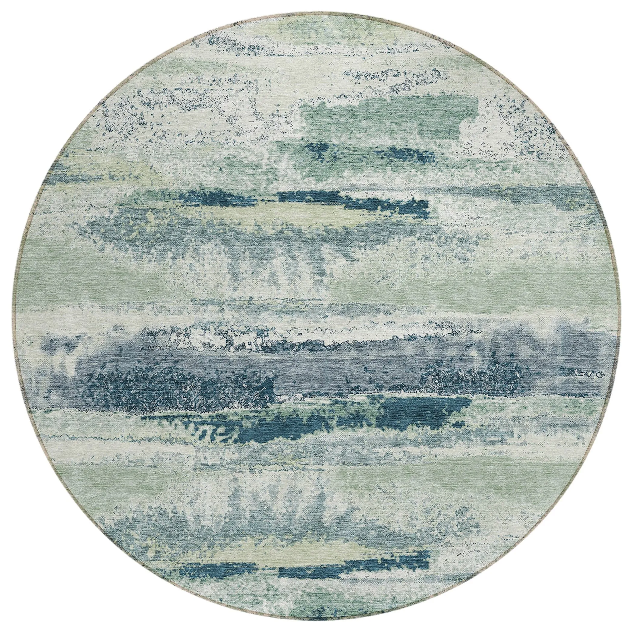 Machine Washable Indoor/ Outdoor Abstract Modern Chantille Rug