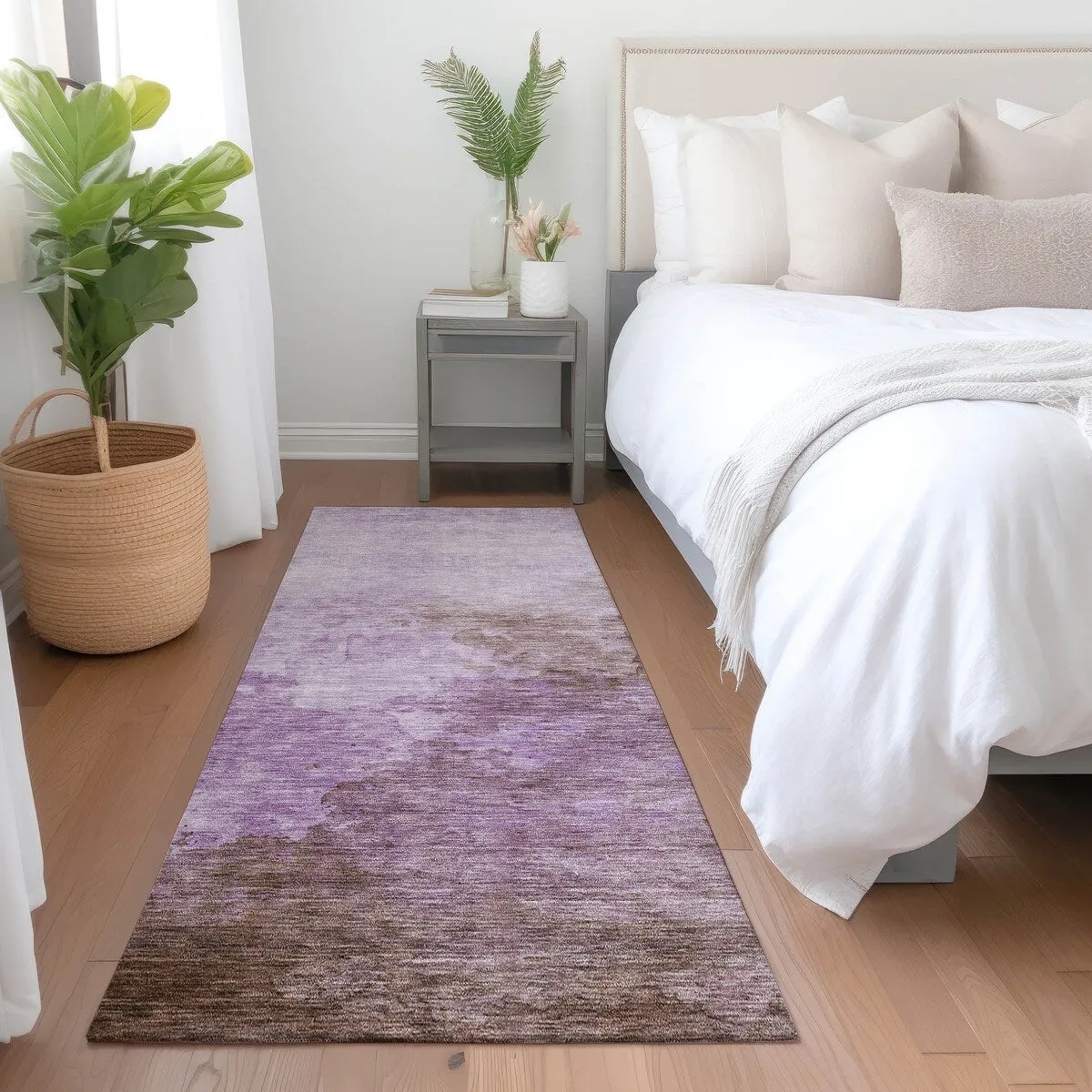 Machine Washable Indoor/ Outdoor Abstract Modern Chantille Rug