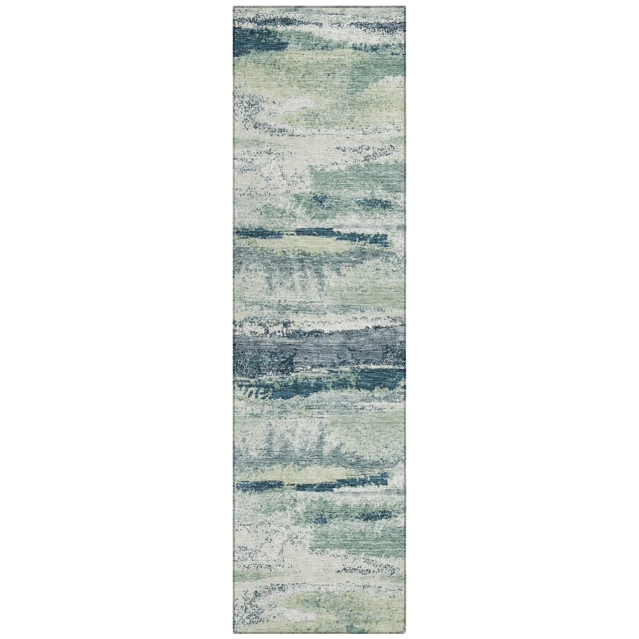 Machine Washable Indoor/ Outdoor Abstract Modern Chantille Rug