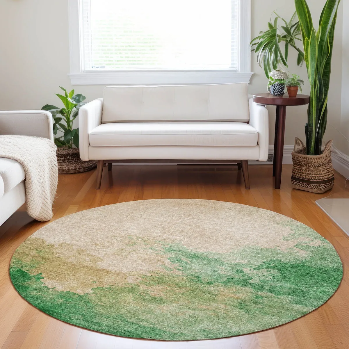 Machine Washable Indoor/ Outdoor Abstract Modern Chantille Rug