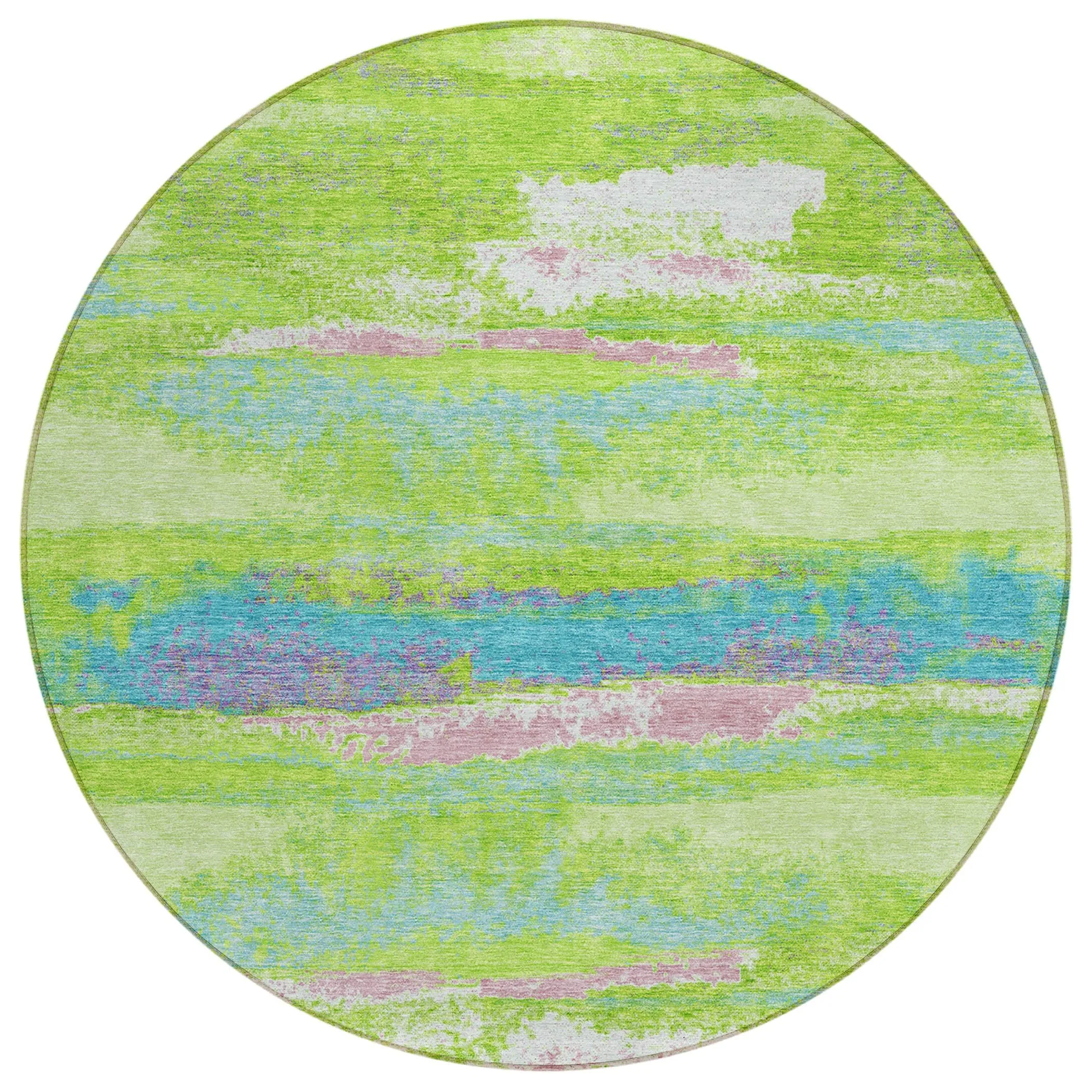 Machine Washable Indoor/ Outdoor Abstract Modern Chantille Rug