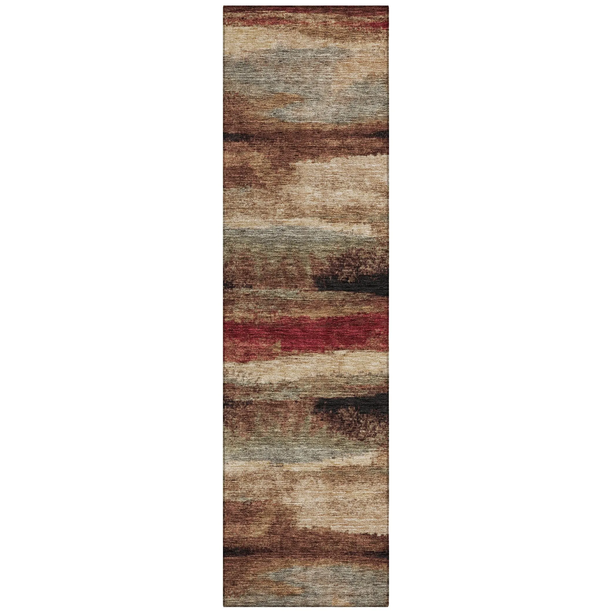 Machine Washable Indoor/ Outdoor Abstract Modern Chantille Rug