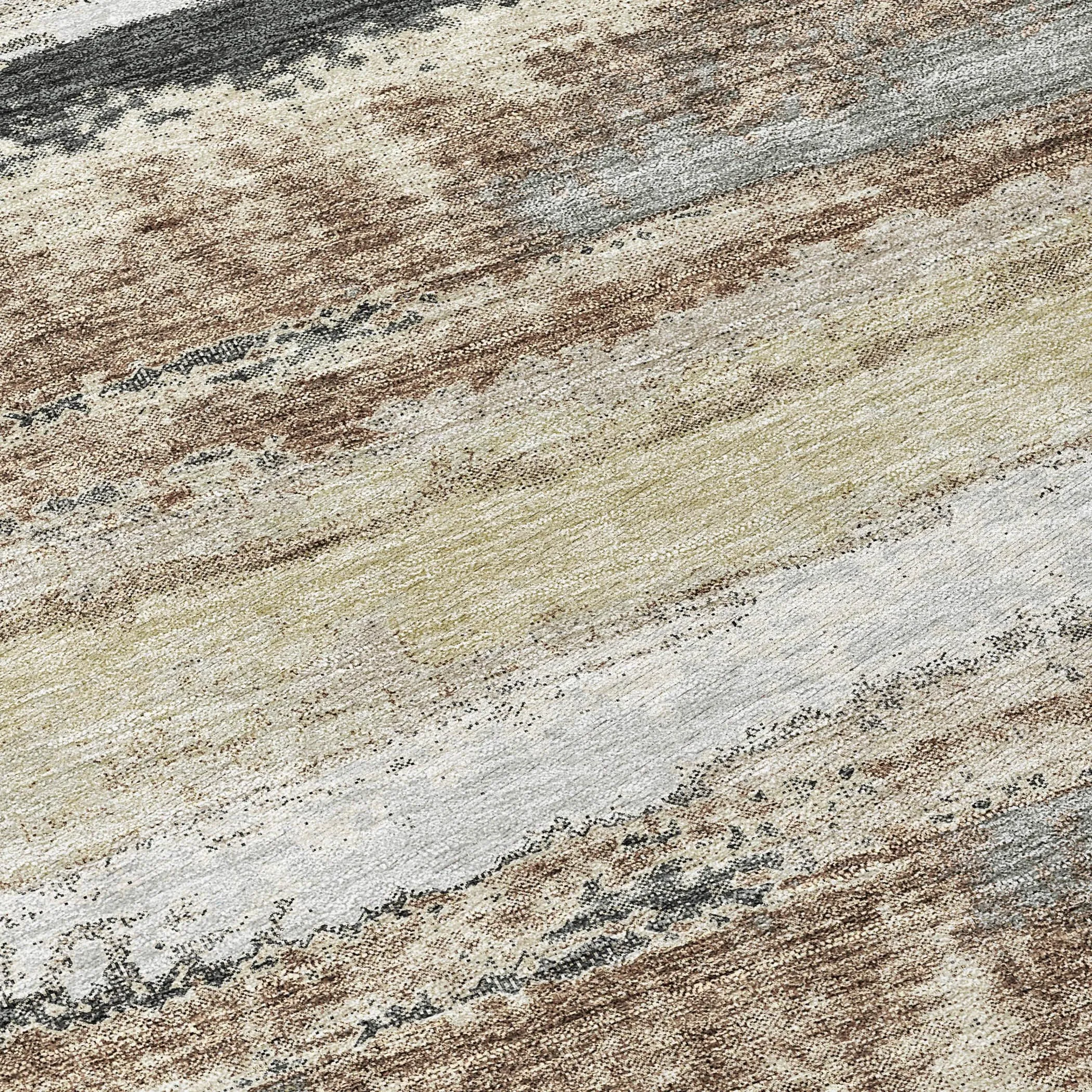 Machine Washable Indoor/ Outdoor Abstract Modern Chantille Rug
