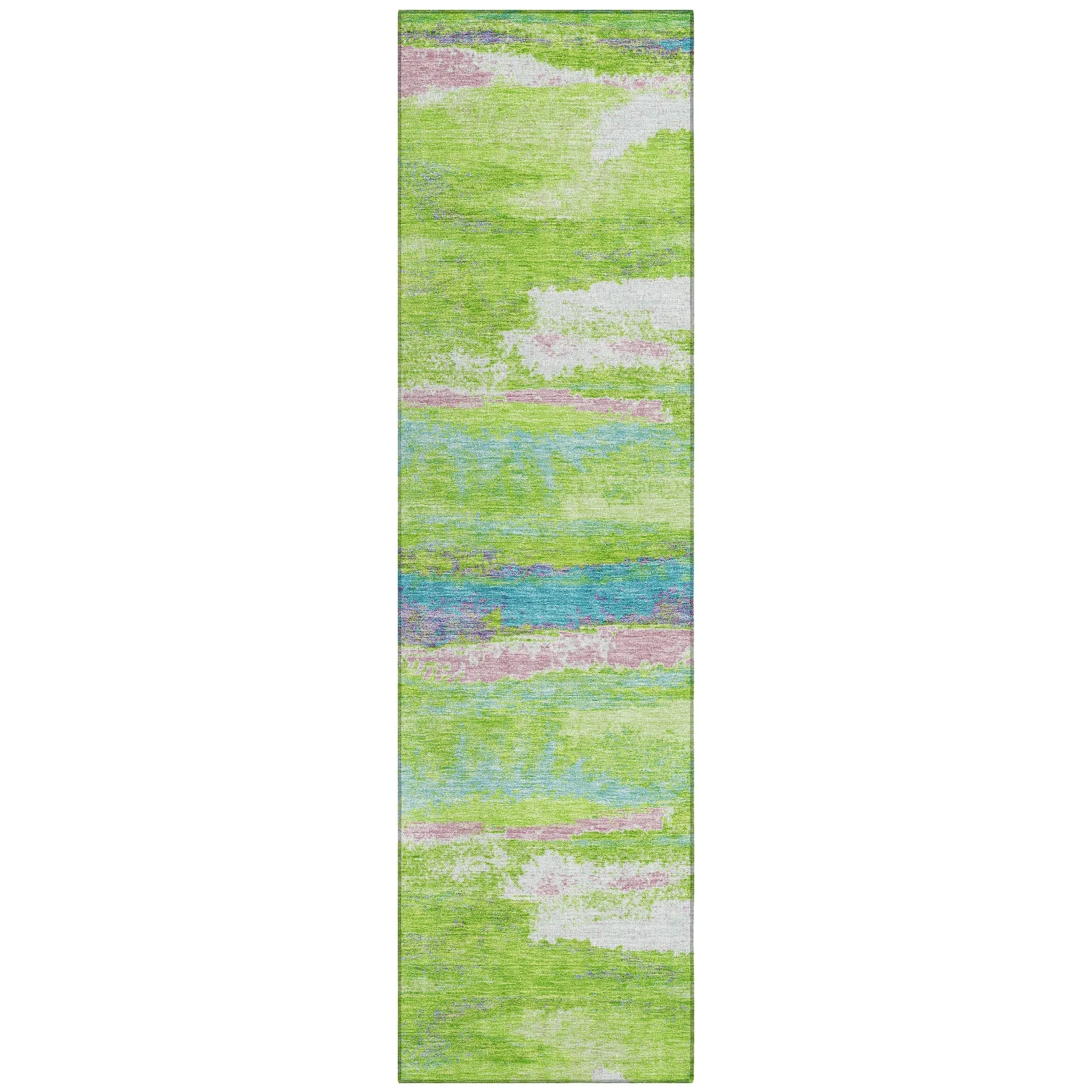 Machine Washable Indoor/ Outdoor Abstract Modern Chantille Rug