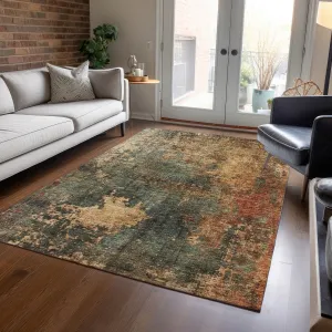 Machine Washable Indoor/ Outdoor Abstract Modern Chantille Rug