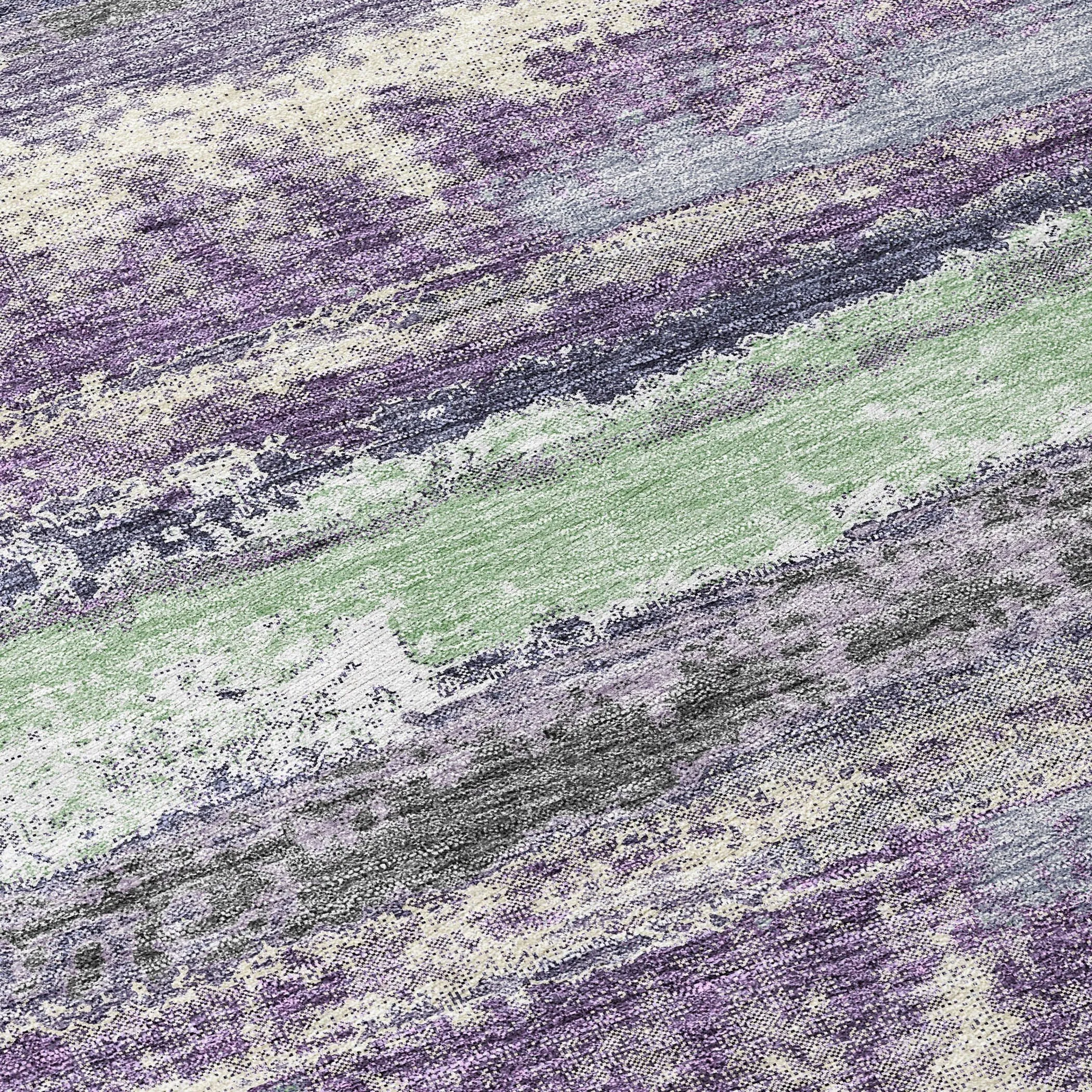 Machine Washable Indoor/ Outdoor Abstract Modern Chantille Rug