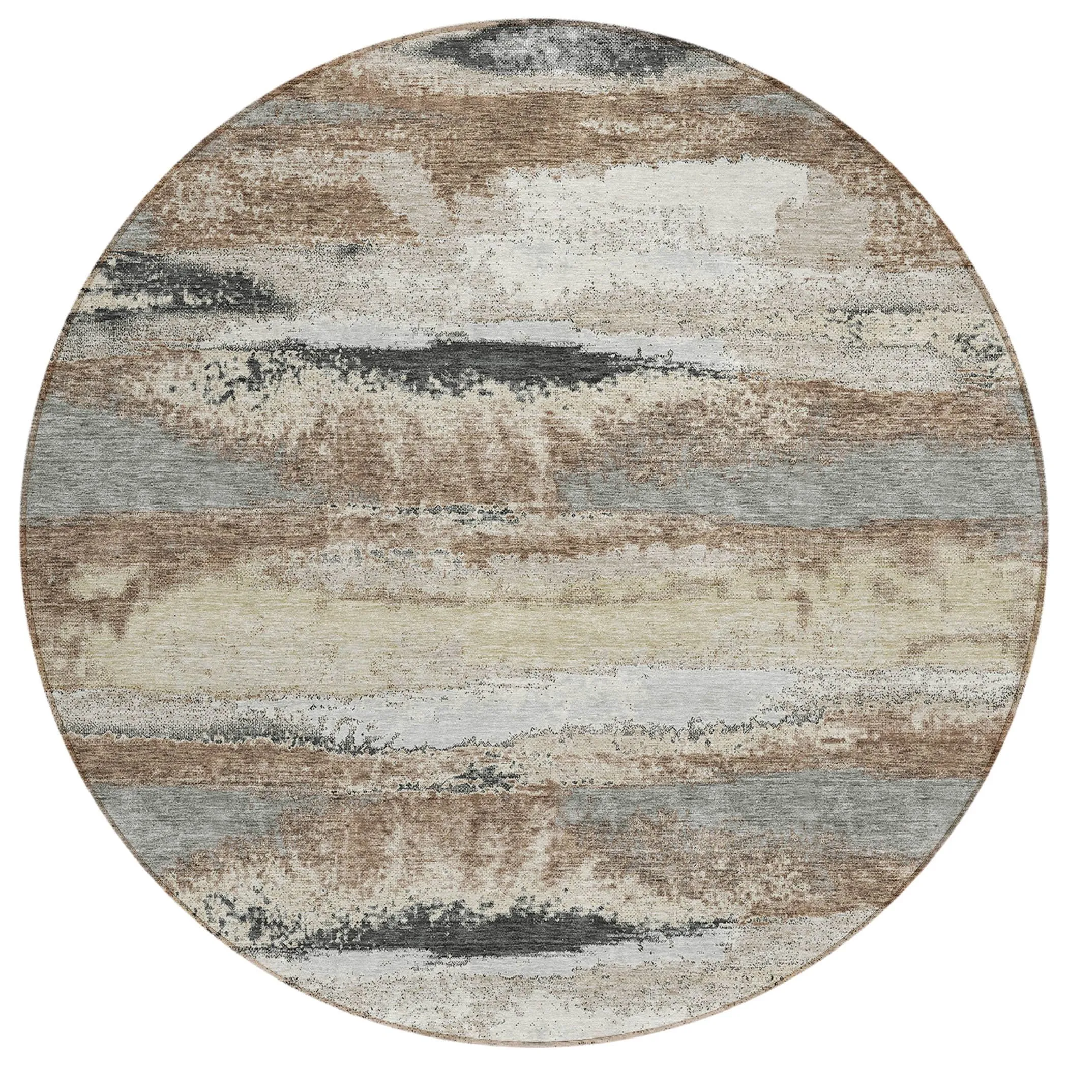 Machine Washable Indoor/ Outdoor Abstract Modern Chantille Rug