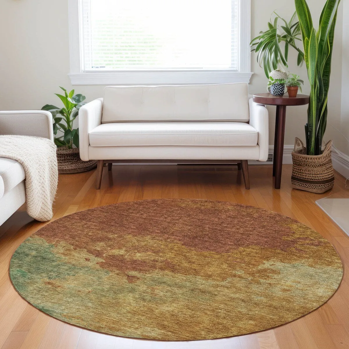 Machine Washable Indoor/ Outdoor Abstract Modern Chantille Rug