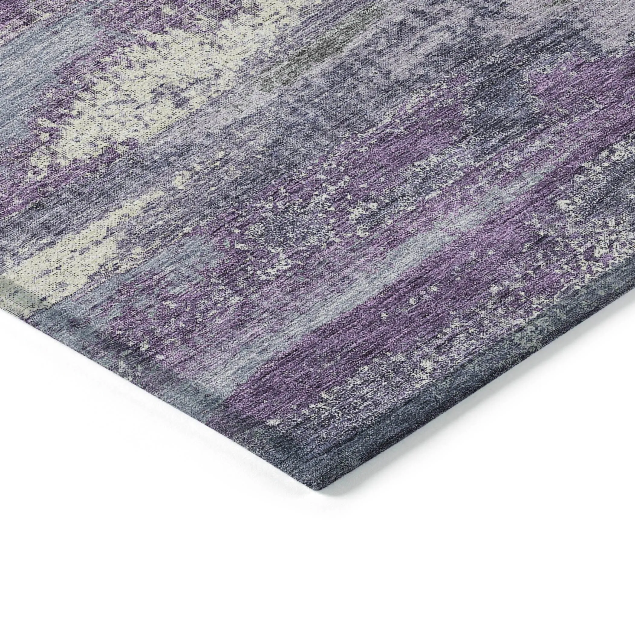 Machine Washable Indoor/ Outdoor Abstract Modern Chantille Rug