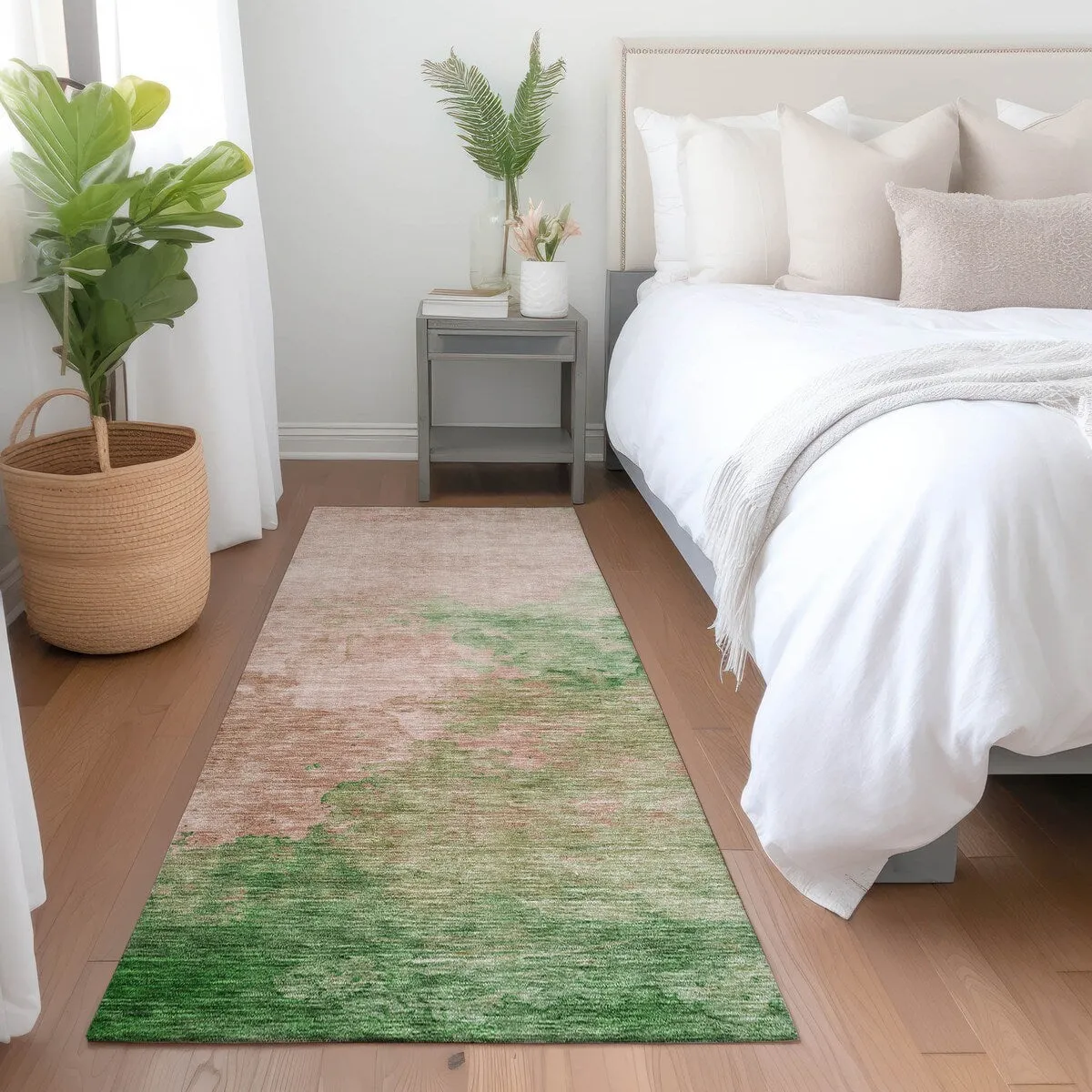 Machine Washable Indoor/ Outdoor Abstract Modern Chantille Rug