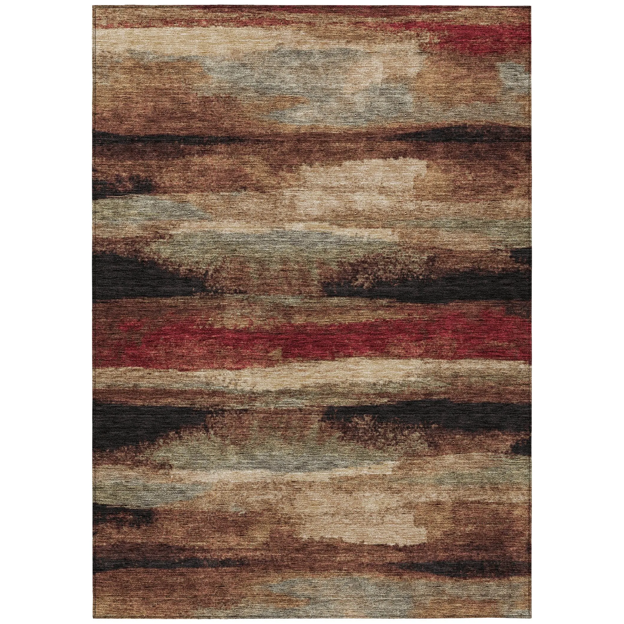 Machine Washable Indoor/ Outdoor Abstract Modern Chantille Rug