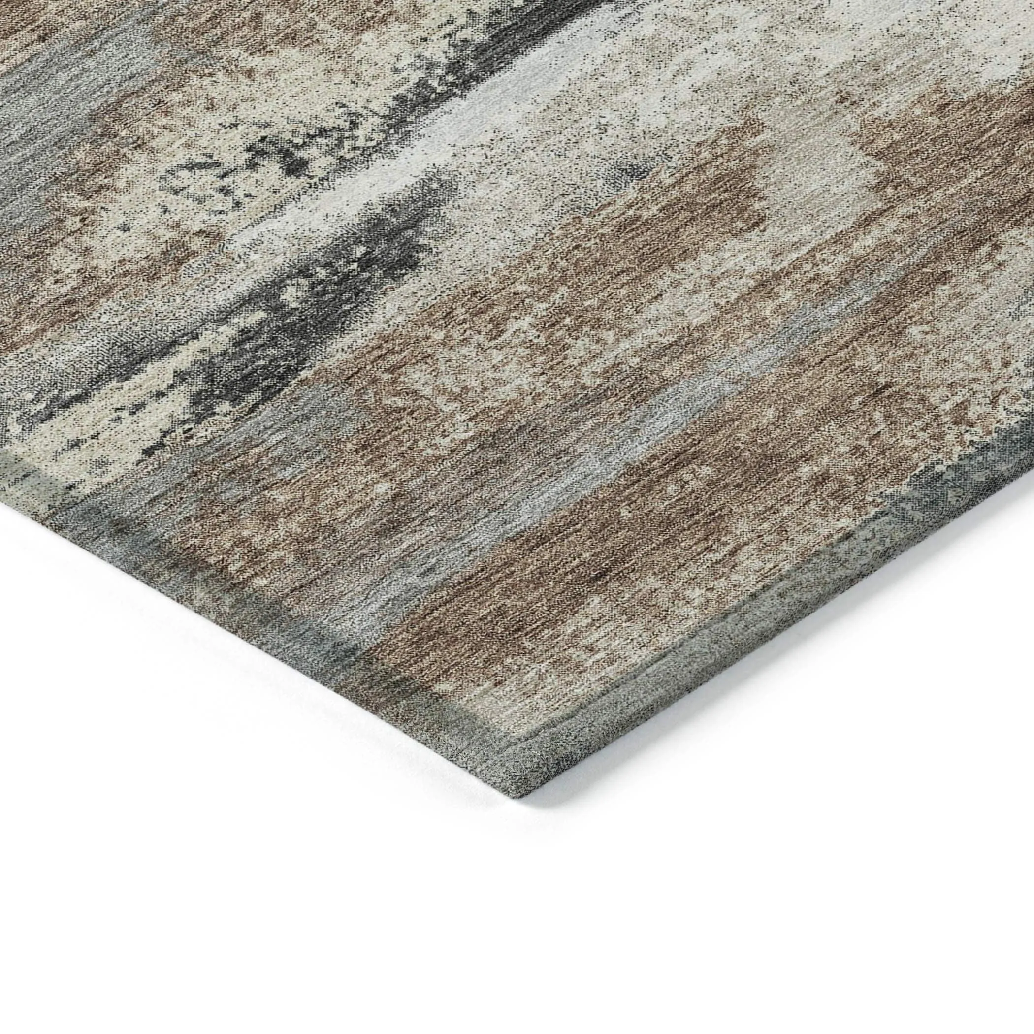 Machine Washable Indoor/ Outdoor Abstract Modern Chantille Rug