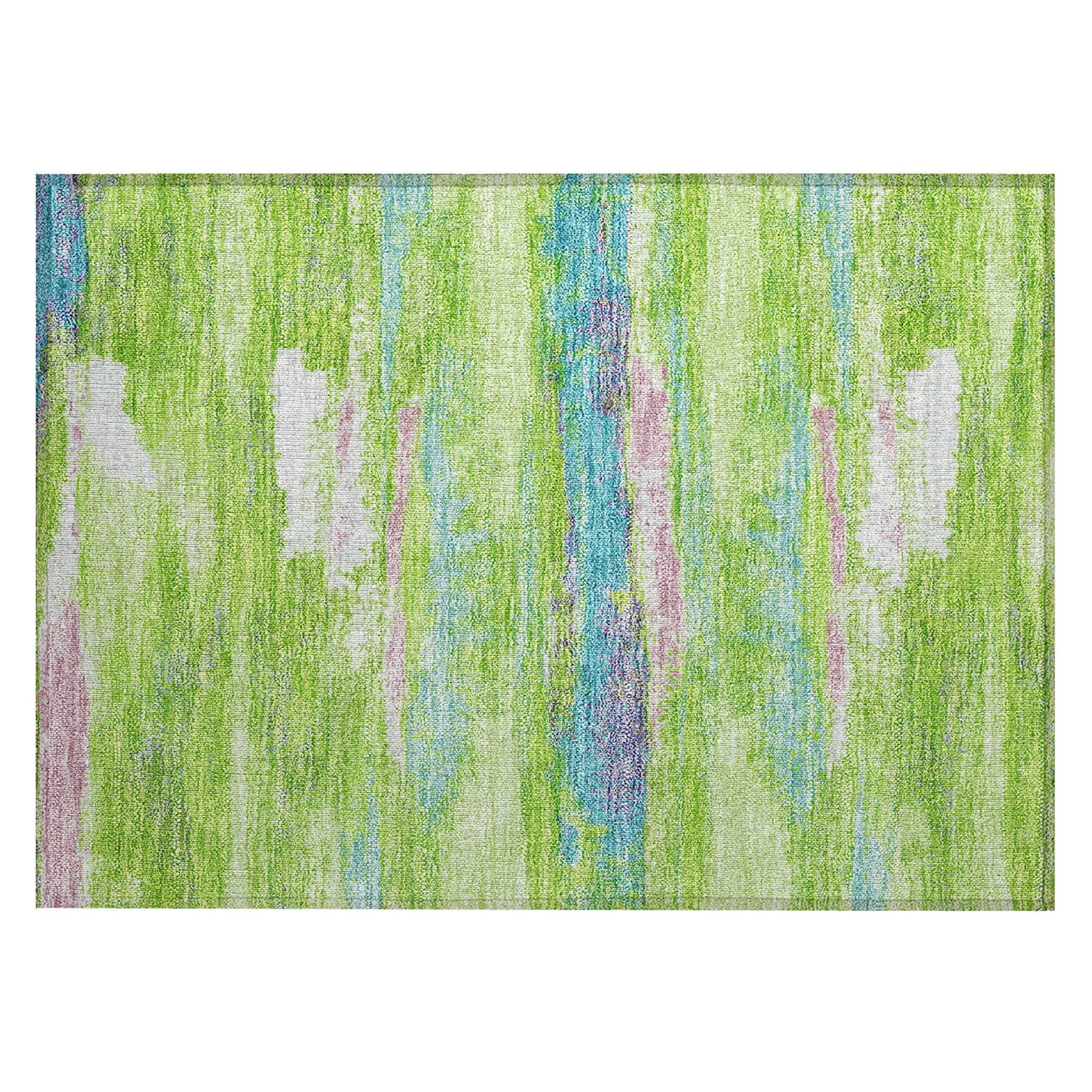 Machine Washable Indoor/ Outdoor Abstract Modern Chantille Rug