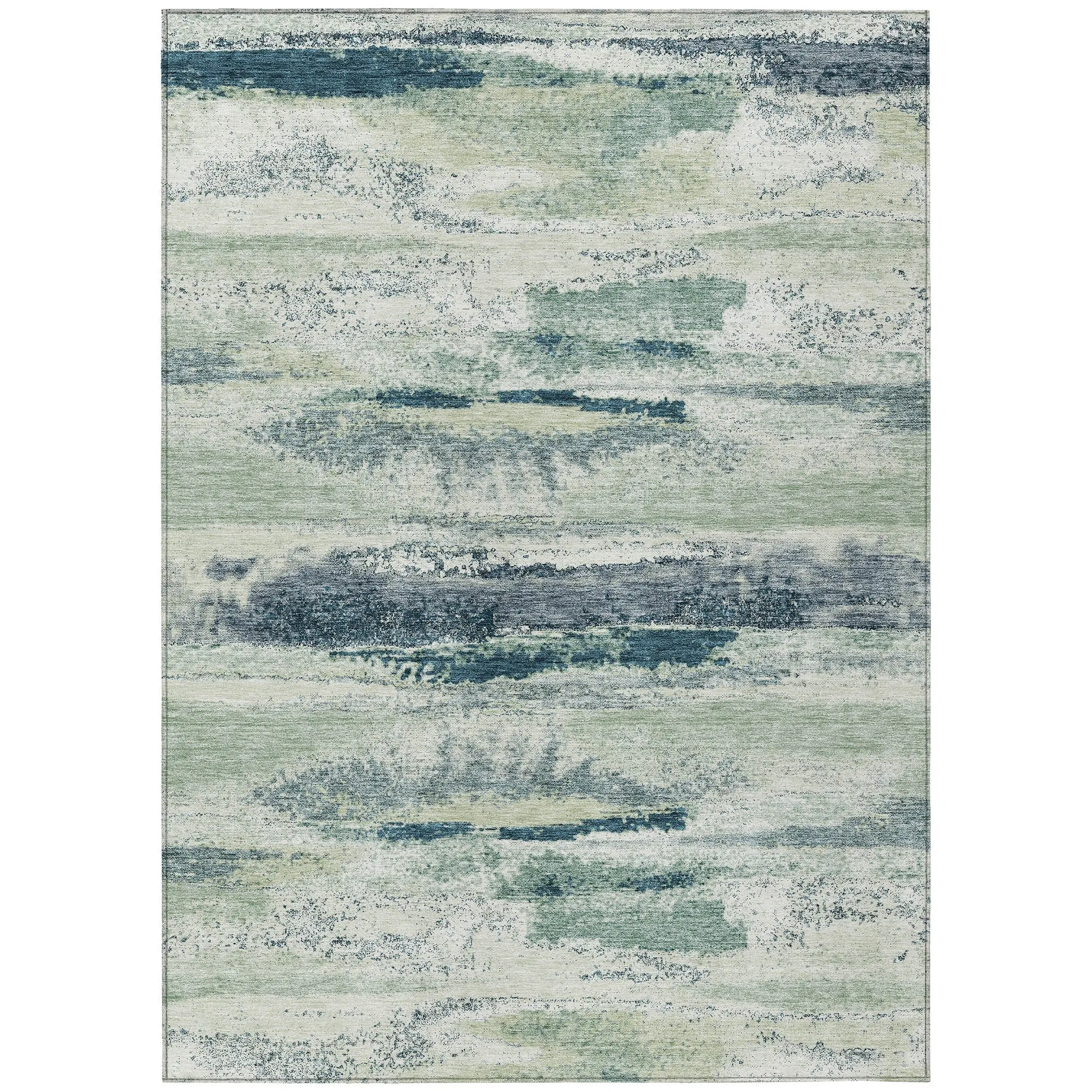 Machine Washable Indoor/ Outdoor Abstract Modern Chantille Rug