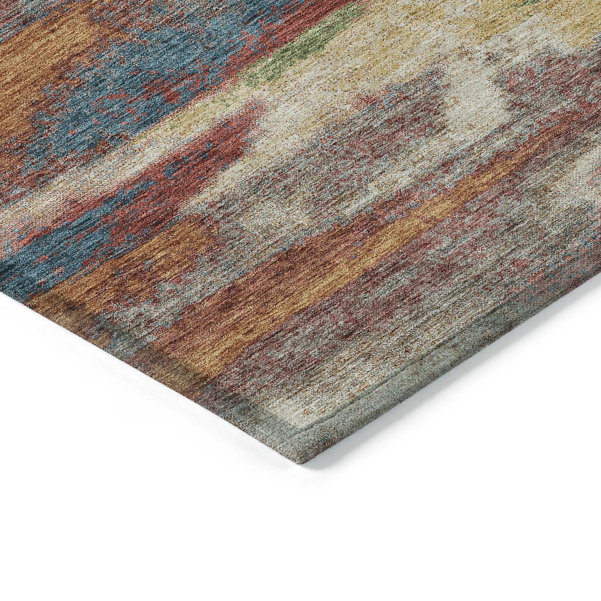 Machine Washable Indoor/ Outdoor Abstract Modern Chantille Rug