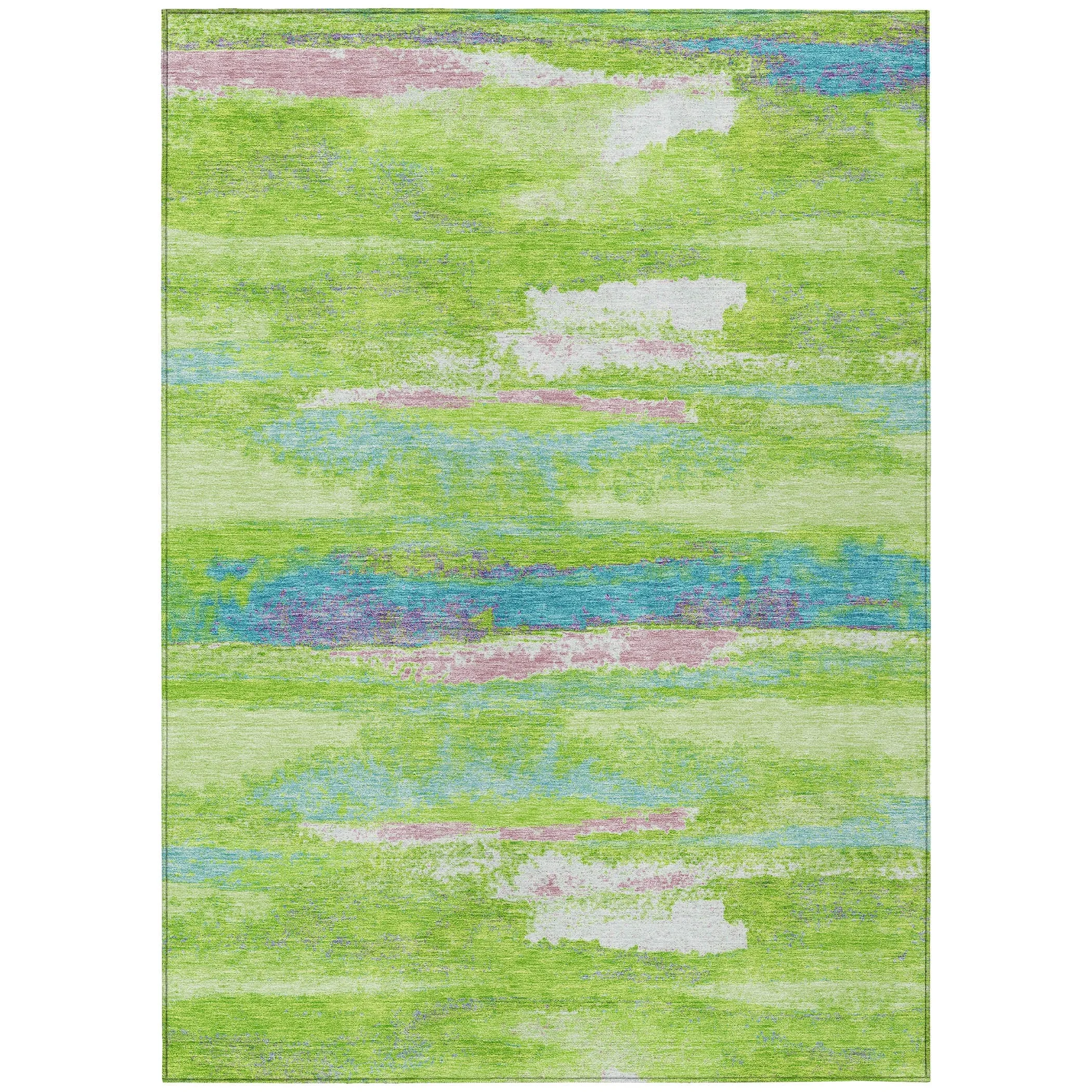 Machine Washable Indoor/ Outdoor Abstract Modern Chantille Rug