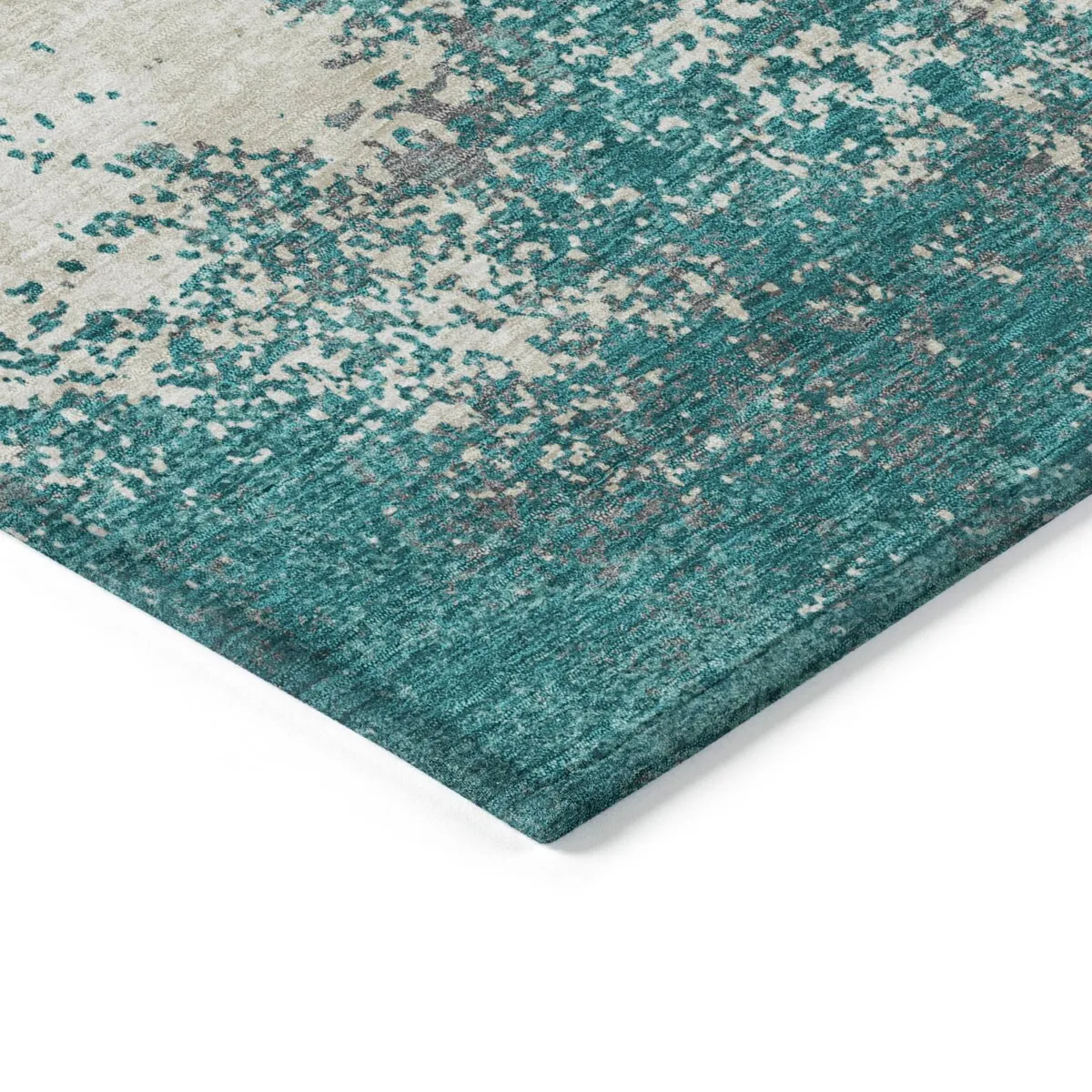 Machine Washable Indoor/ Outdoor Abstract Pixels Chantille Rug