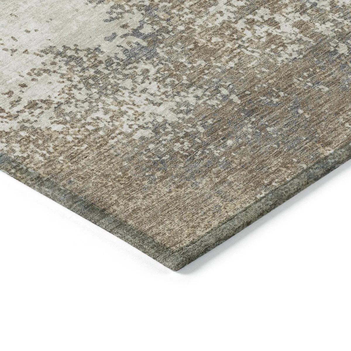 Machine Washable Indoor/ Outdoor Abstract Pixels Chantille Rug