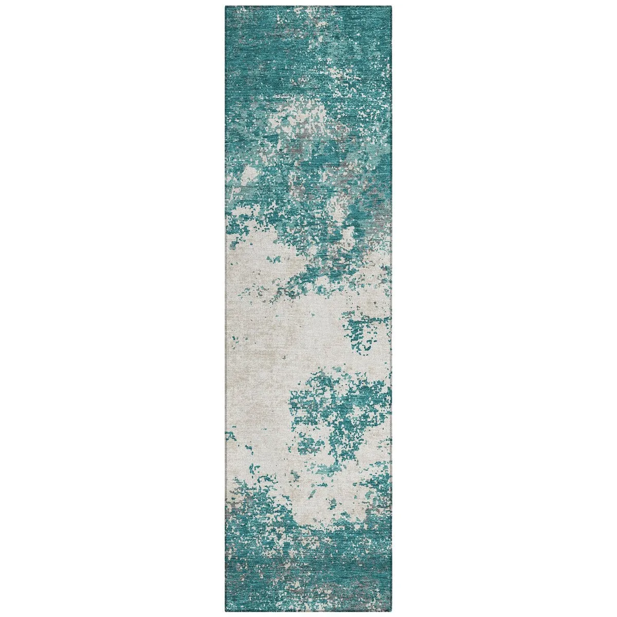 Machine Washable Indoor/ Outdoor Abstract Pixels Chantille Rug
