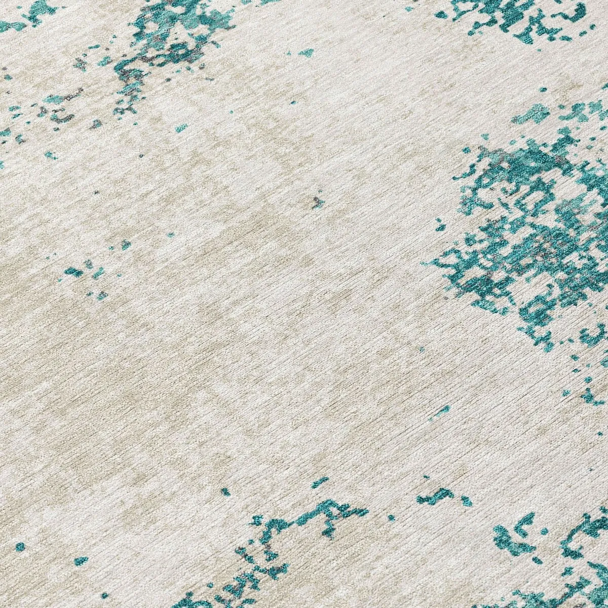 Machine Washable Indoor/ Outdoor Abstract Pixels Chantille Rug