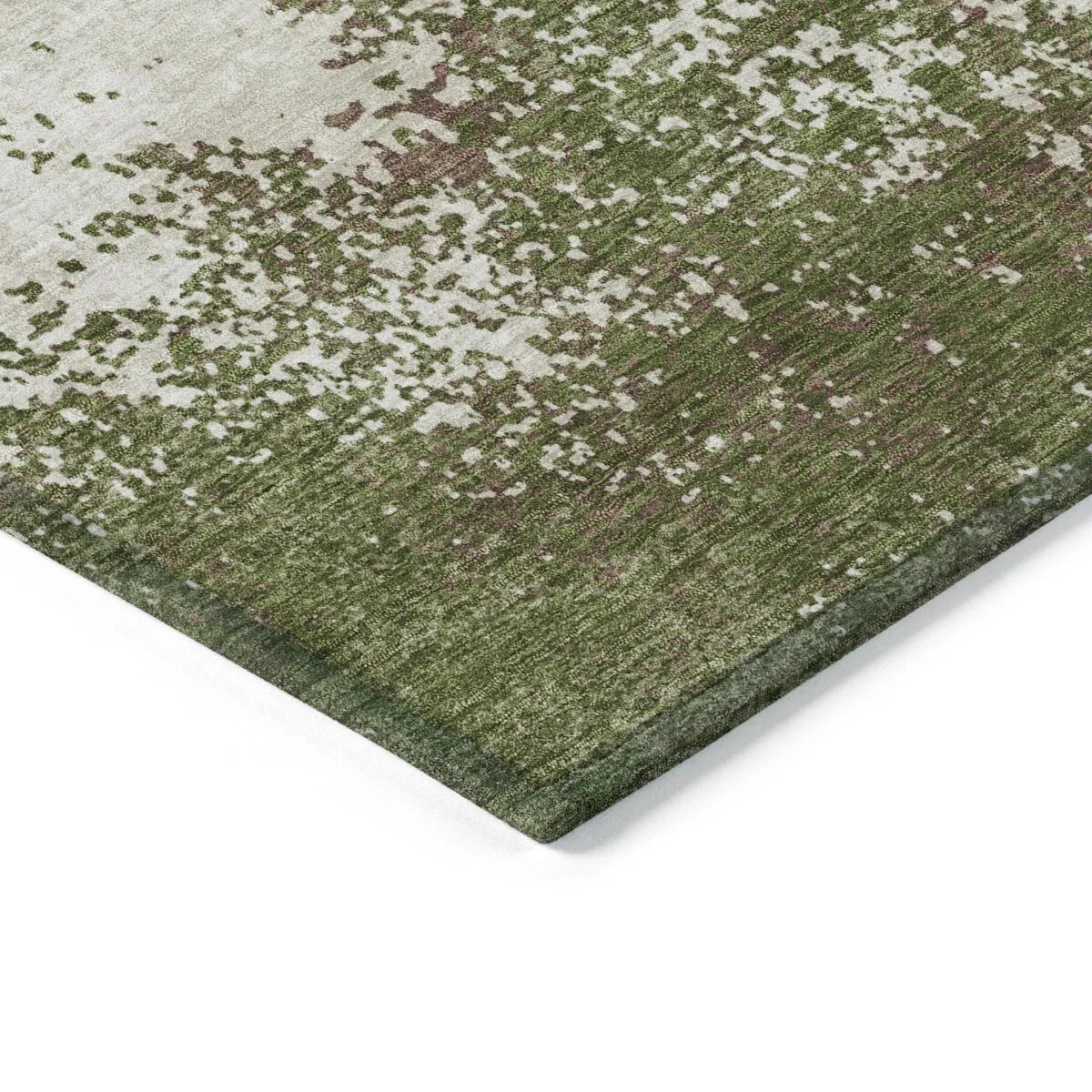 Machine Washable Indoor/ Outdoor Abstract Pixels Chantille Rug