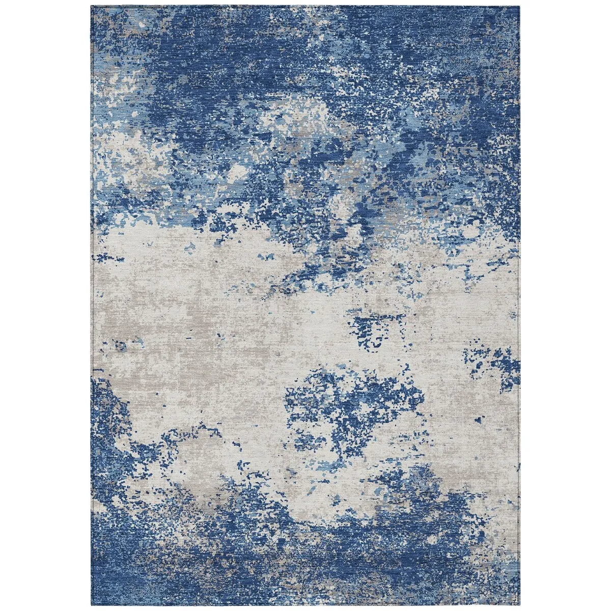Machine Washable Indoor/ Outdoor Abstract Pixels Chantille Rug