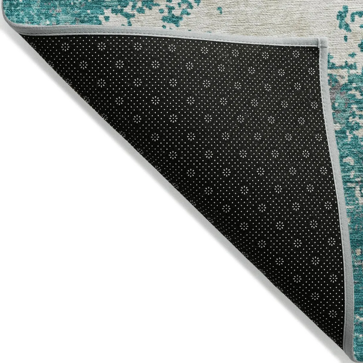 Machine Washable Indoor/ Outdoor Abstract Pixels Chantille Rug
