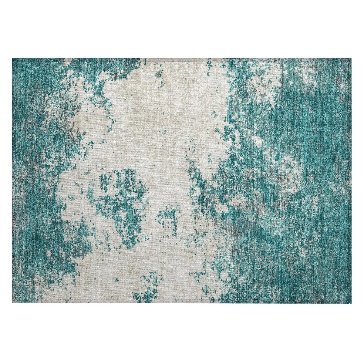 Machine Washable Indoor/ Outdoor Abstract Pixels Chantille Rug