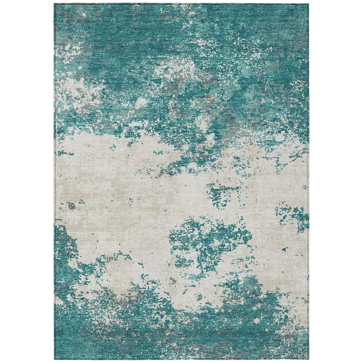 Machine Washable Indoor/ Outdoor Abstract Pixels Chantille Rug