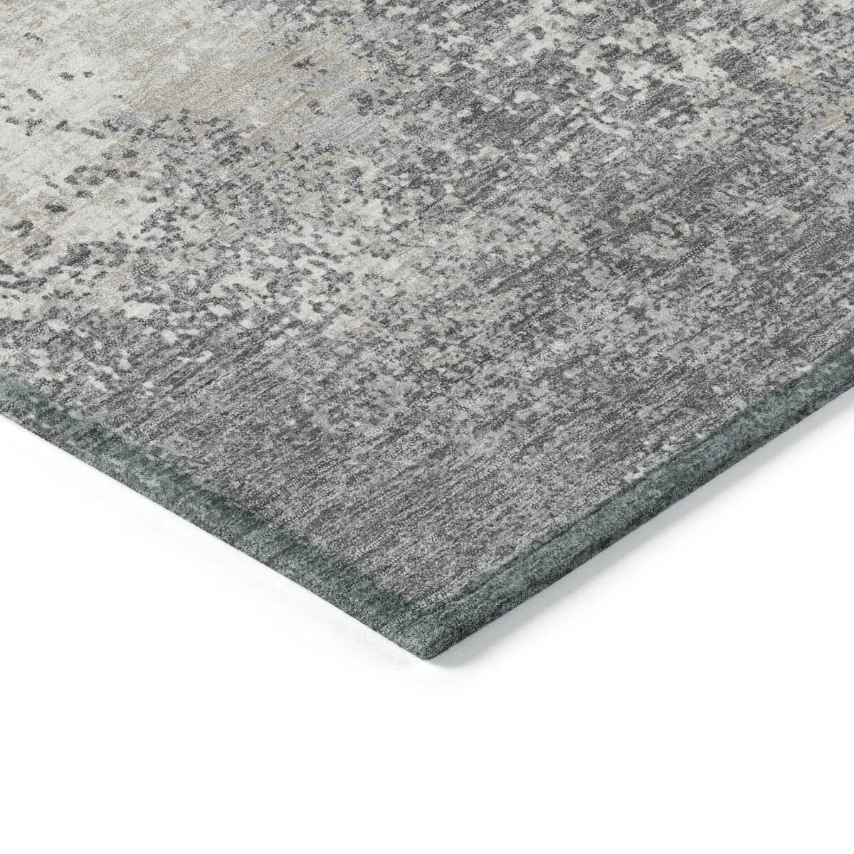 Machine Washable Indoor/ Outdoor Abstract Pixels Chantille Rug