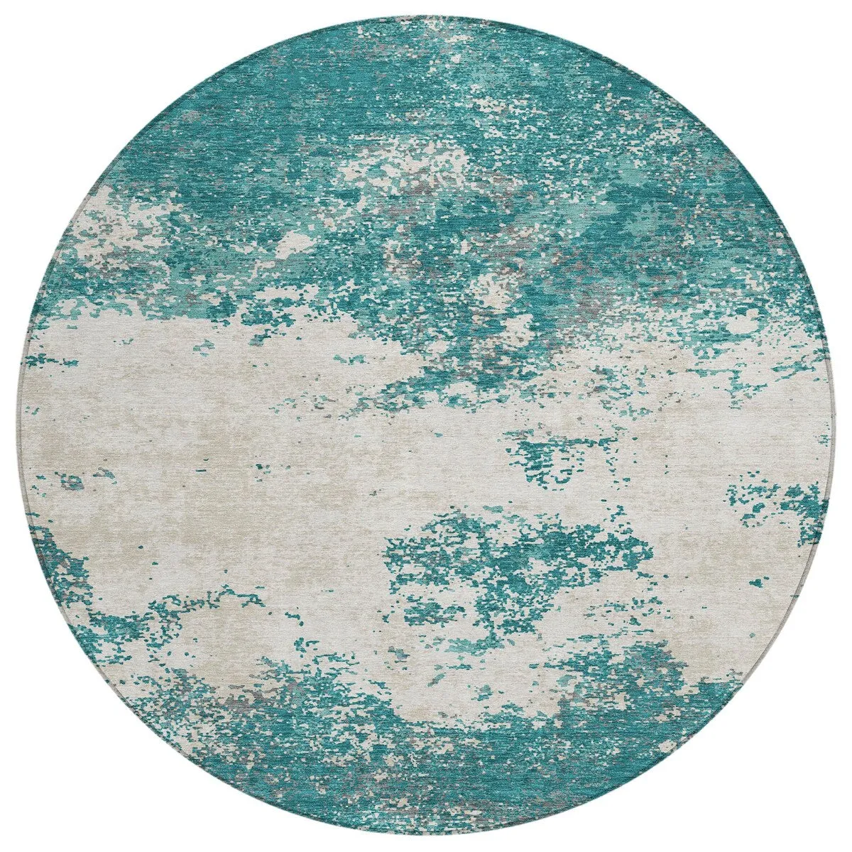 Machine Washable Indoor/ Outdoor Abstract Pixels Chantille Rug